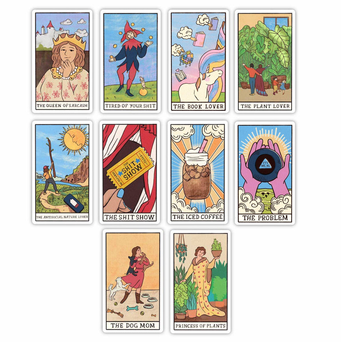 Tarot Cards Sticker Set - Funny Cute Mystical Tarot Card Stickers