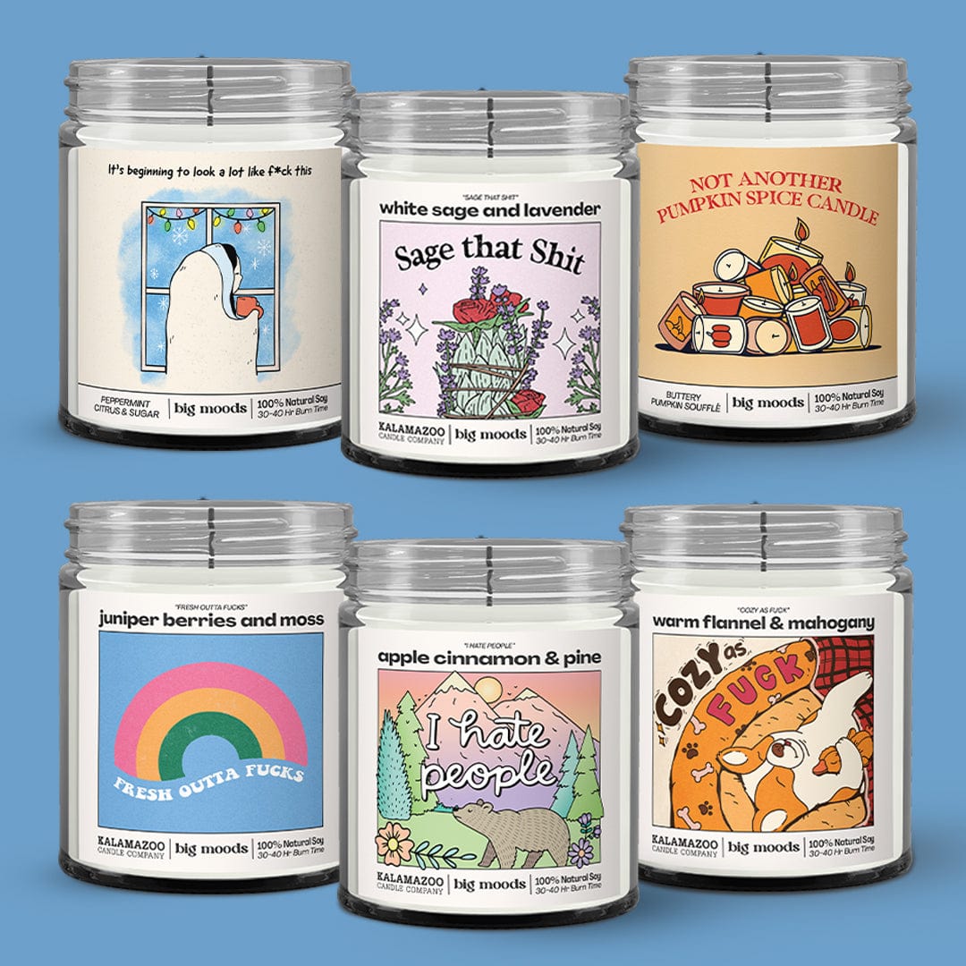 Sarcastic Candle 6 Pack (5oz Soy) Big Moods