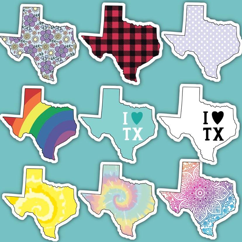 Texas Sticker 9 Pack Big Moods