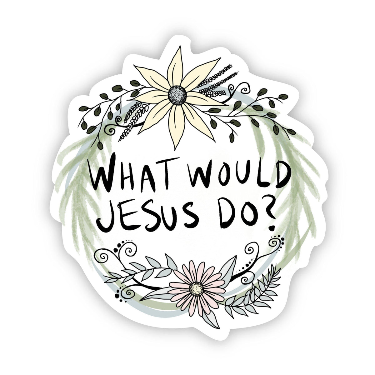 I can do all things through Christ who strengthens me - floral faith sticker