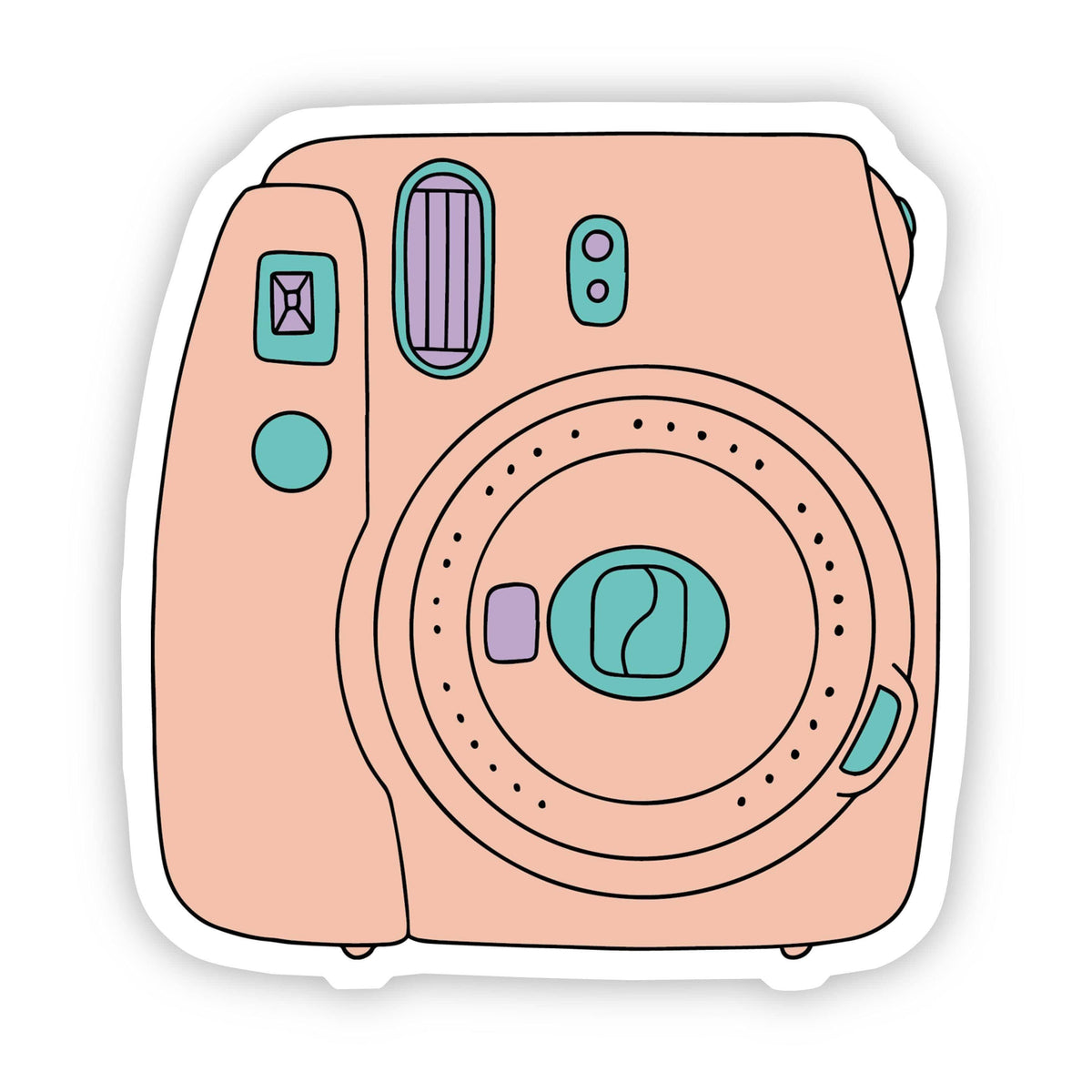 Blue Polaroid Instant Camera Aesthetic Sticker