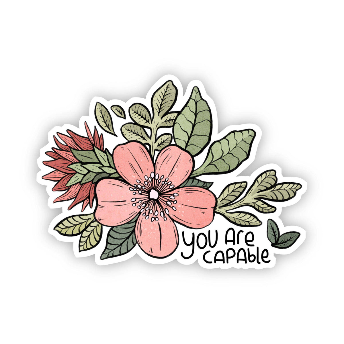 Pink Multicolor Floral Sticker – Big Moods