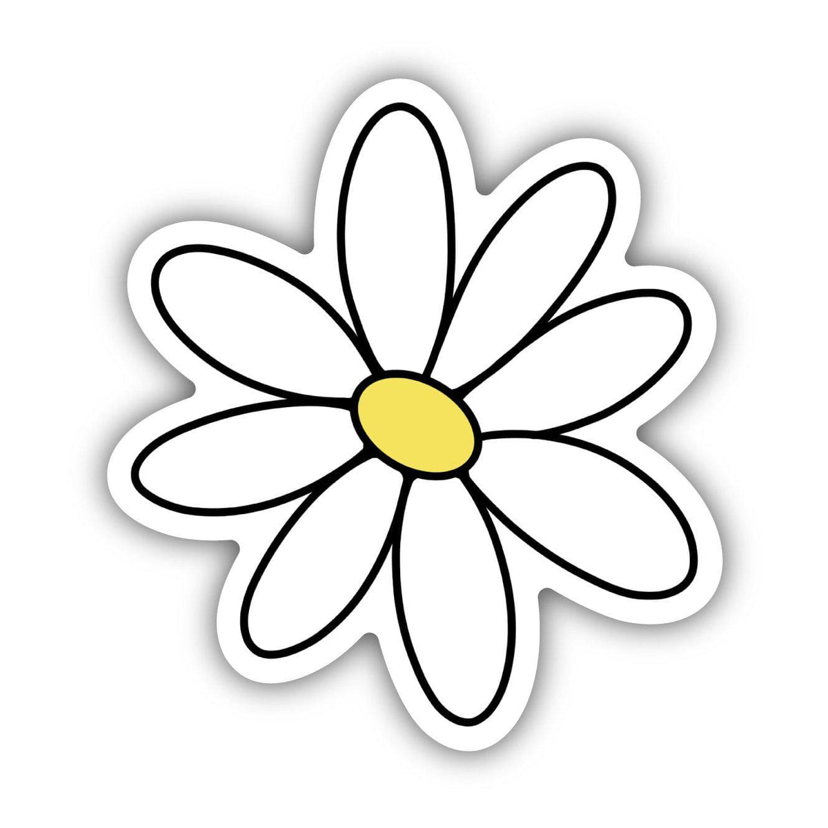 White Daisy 3 inch Decal