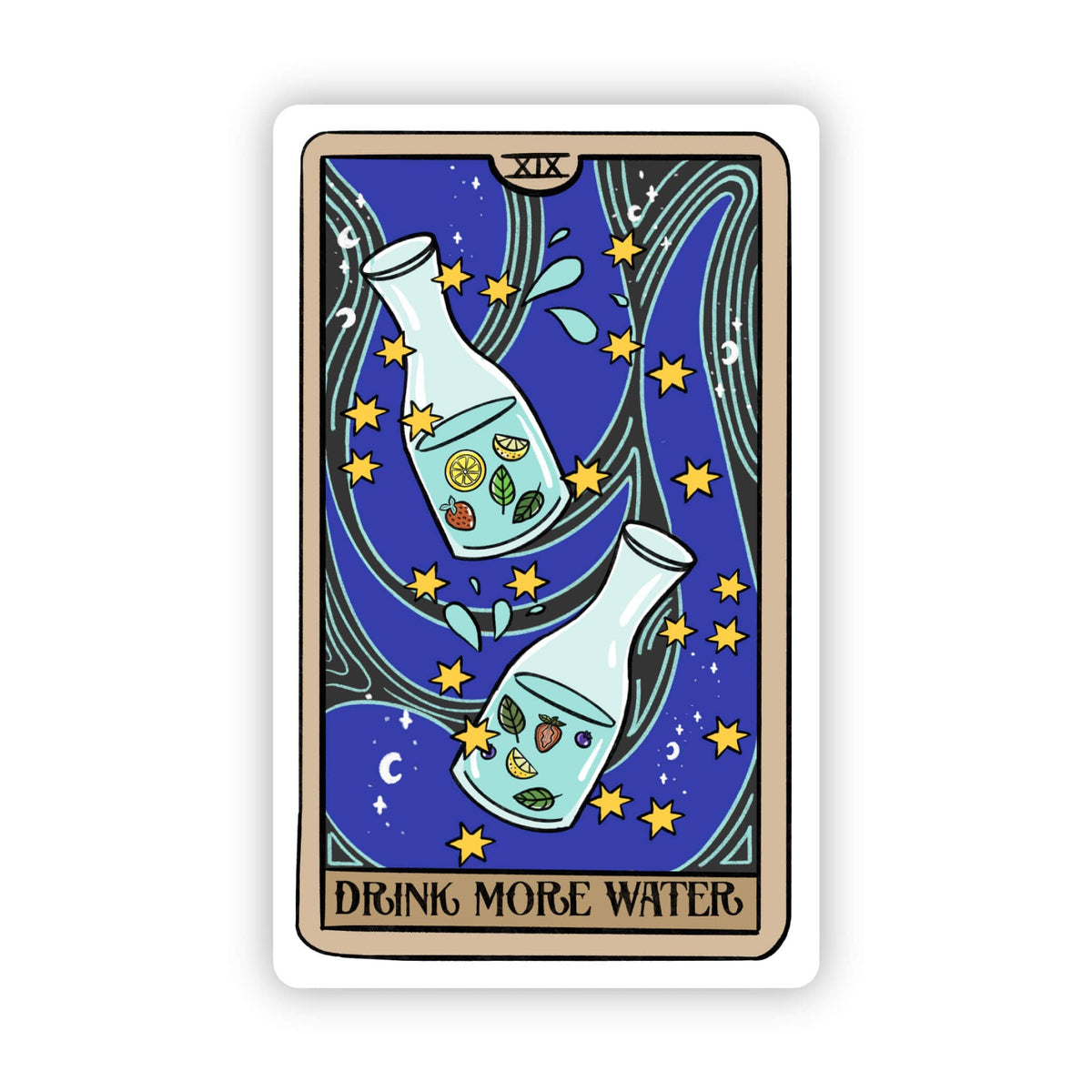 Drink More Water Tarot Card Sticker – Big Moods
