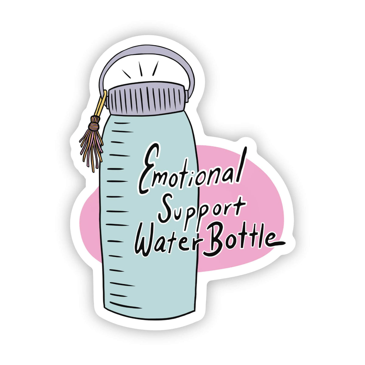 Emotional Support Water Bottle: Beige Tumbler | Sticker