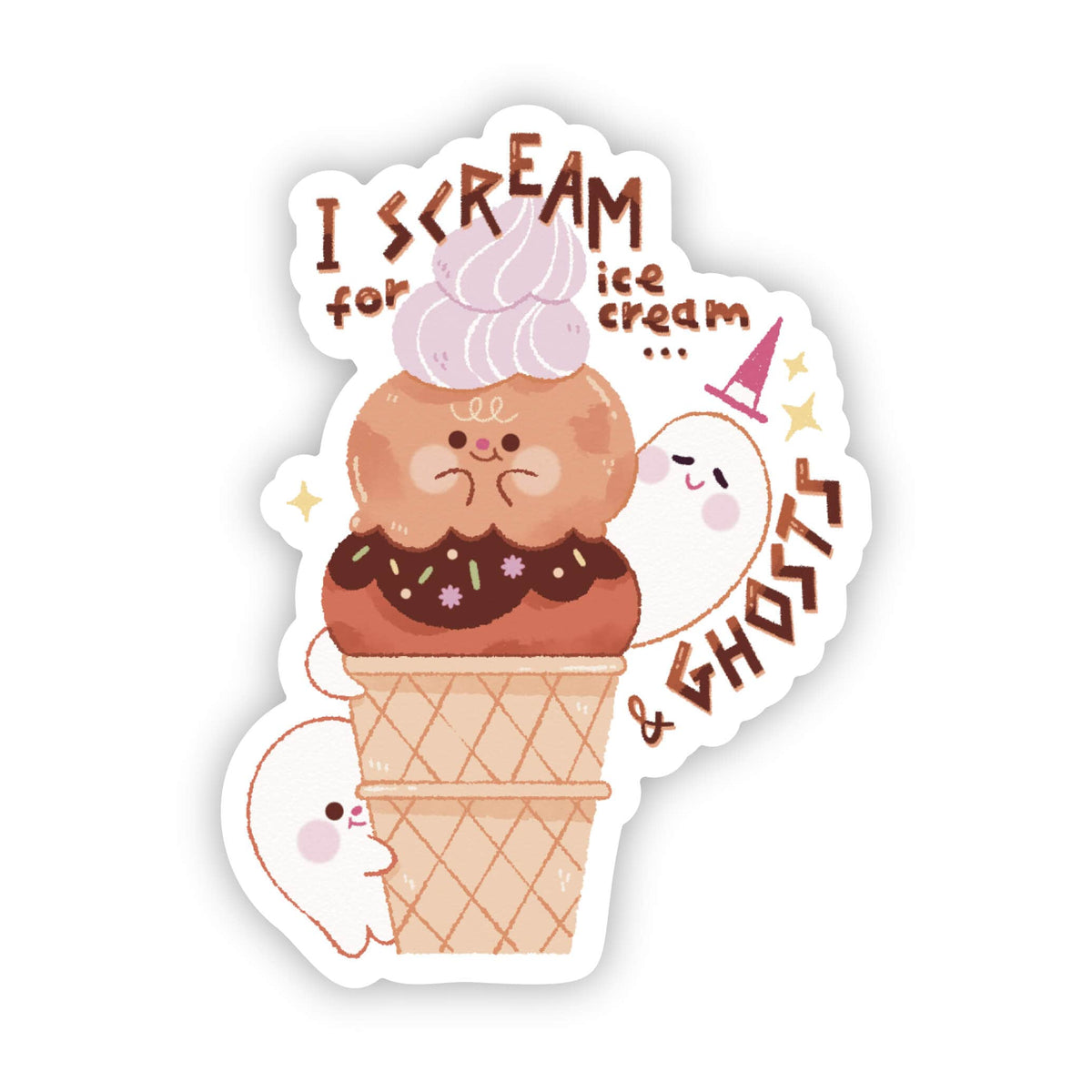 "I scream for ice cream and ghosts" sticker – Big Moods