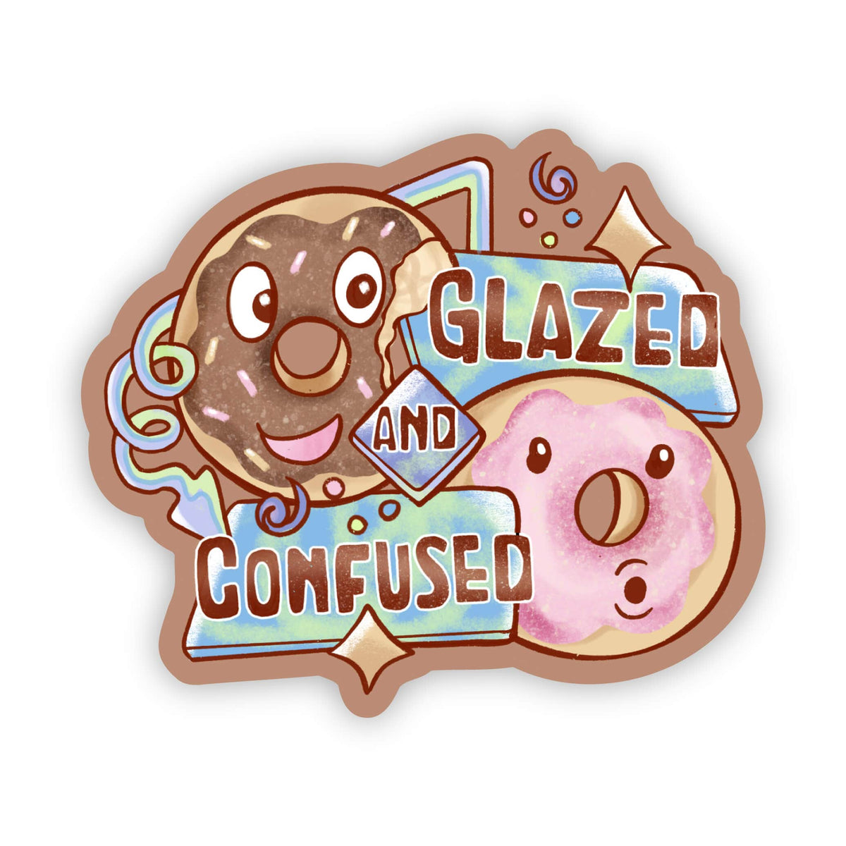 "Glazed and Confused" Donut Sticker Big Moods