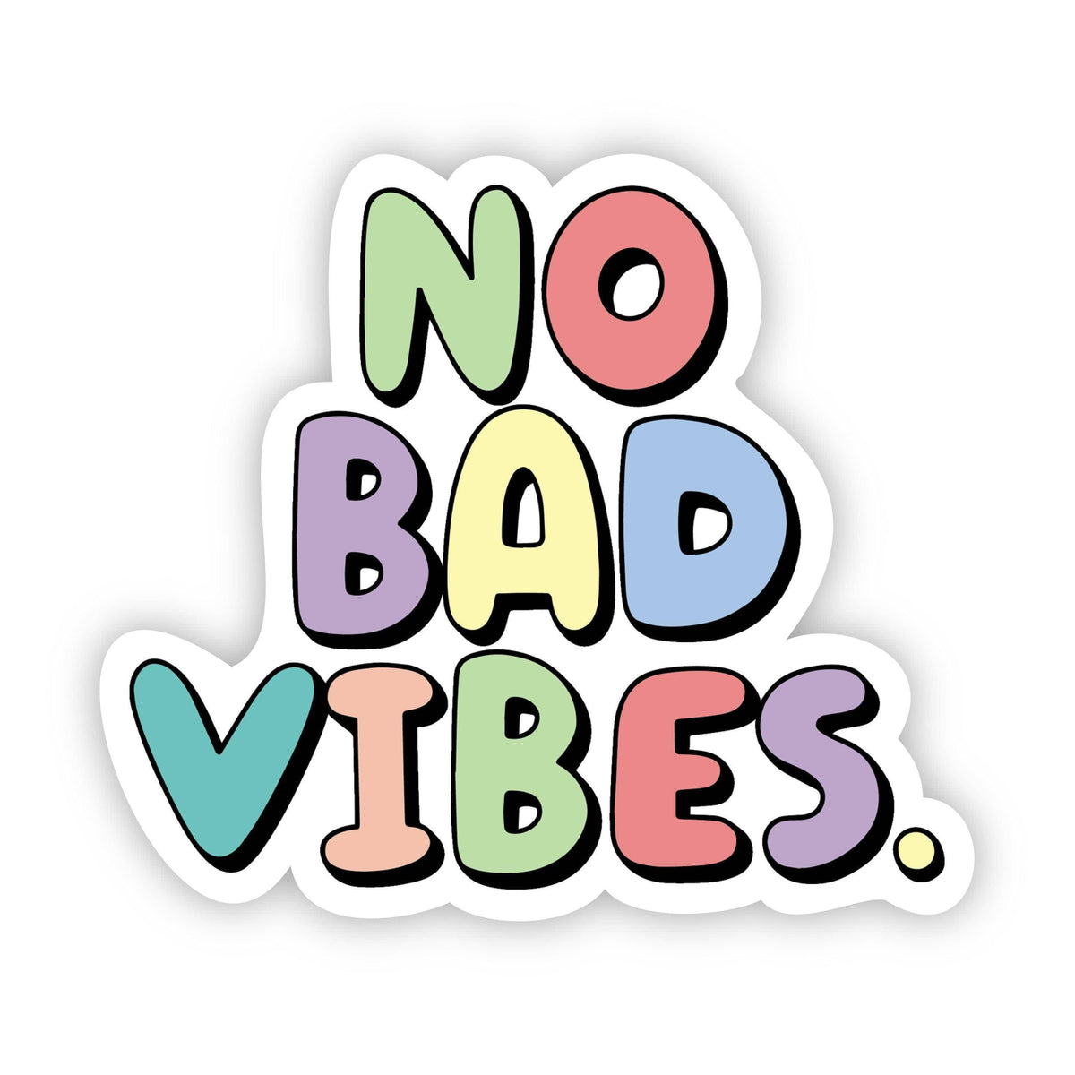 No Bad Vibes Pink Aesthetic Sticker – Big Moods