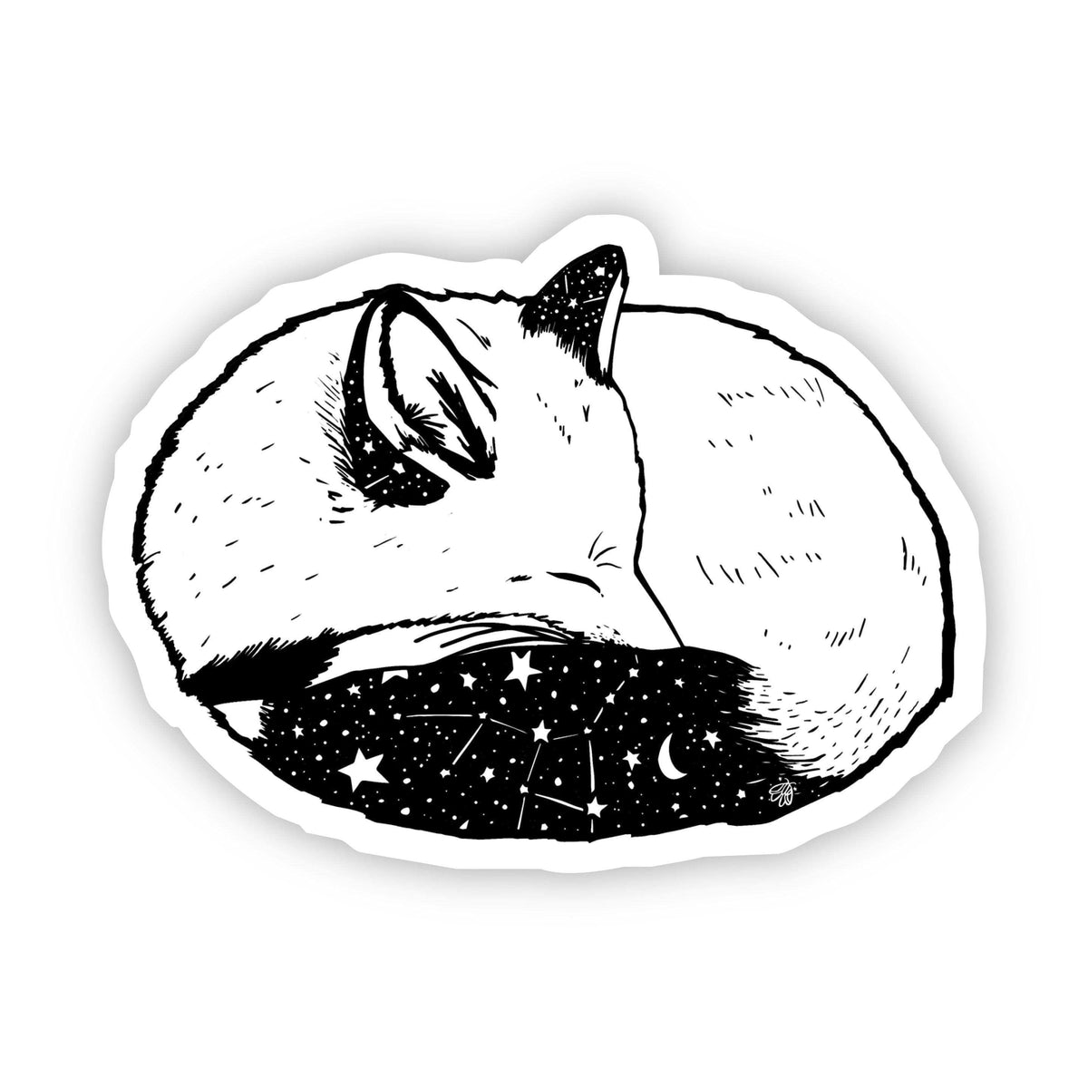 Look to the Sky Space Sticker Black & White – Big Moods