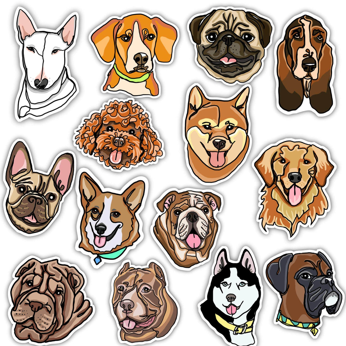 Dog Sticker 14 Pack – Big Moods