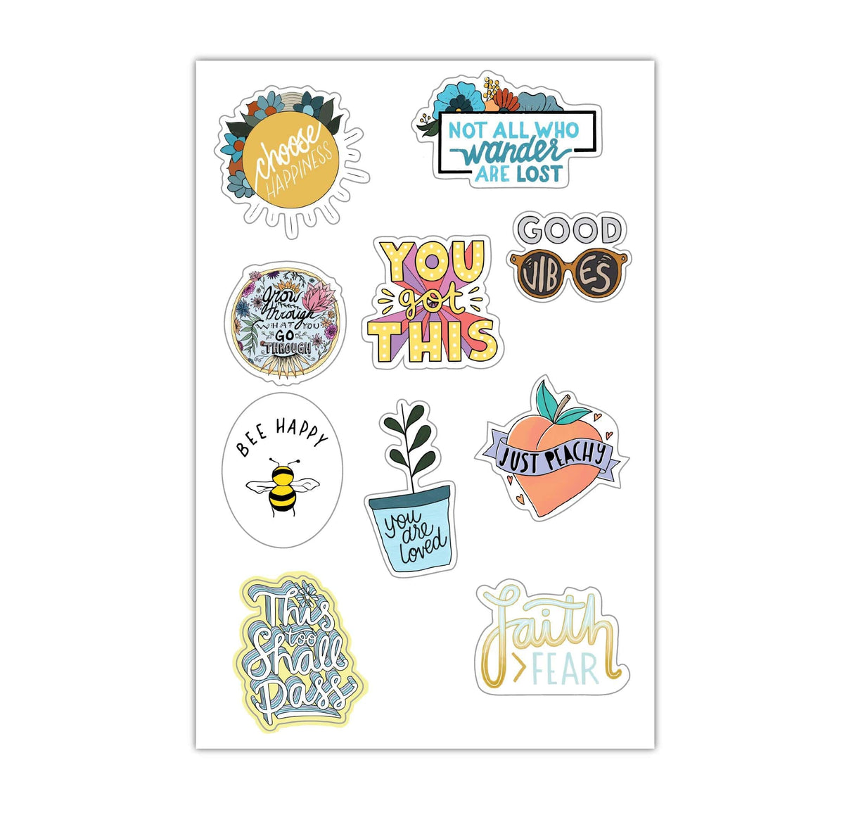 Aesthetic Stickers Mini Sticker Sheet SMALL miniature 1 x 1 Water Bo –  Big Moods