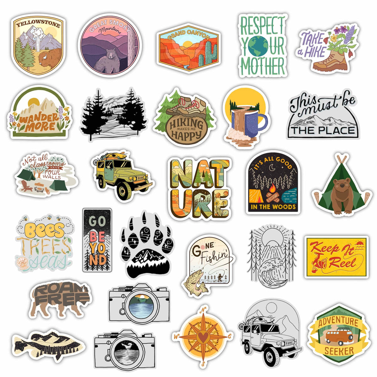 Big modern sticker pack set of stickers Royalty Free Vector