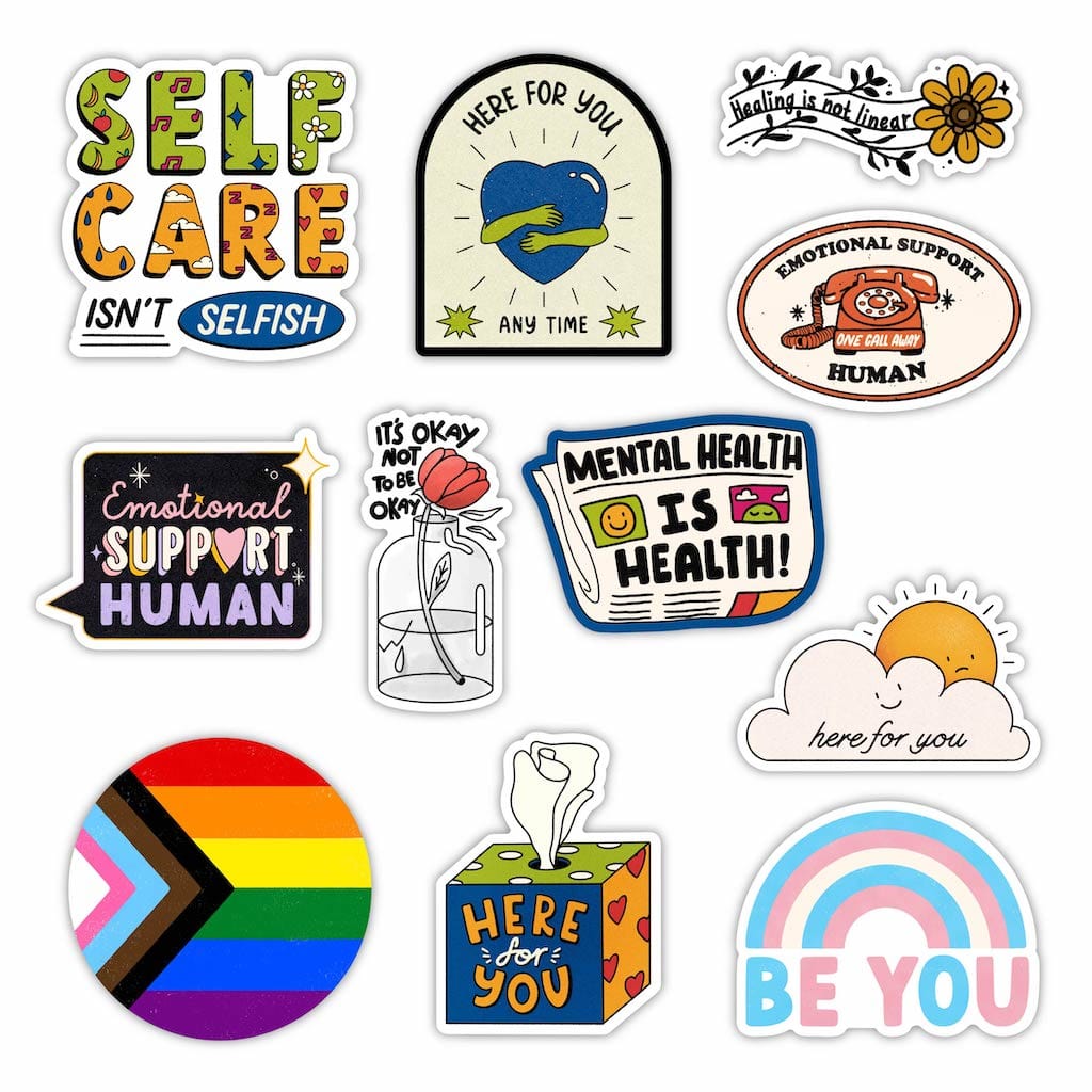 Mental Health Awareness Sticker 11 Pack - Big Moods x Active Minds
