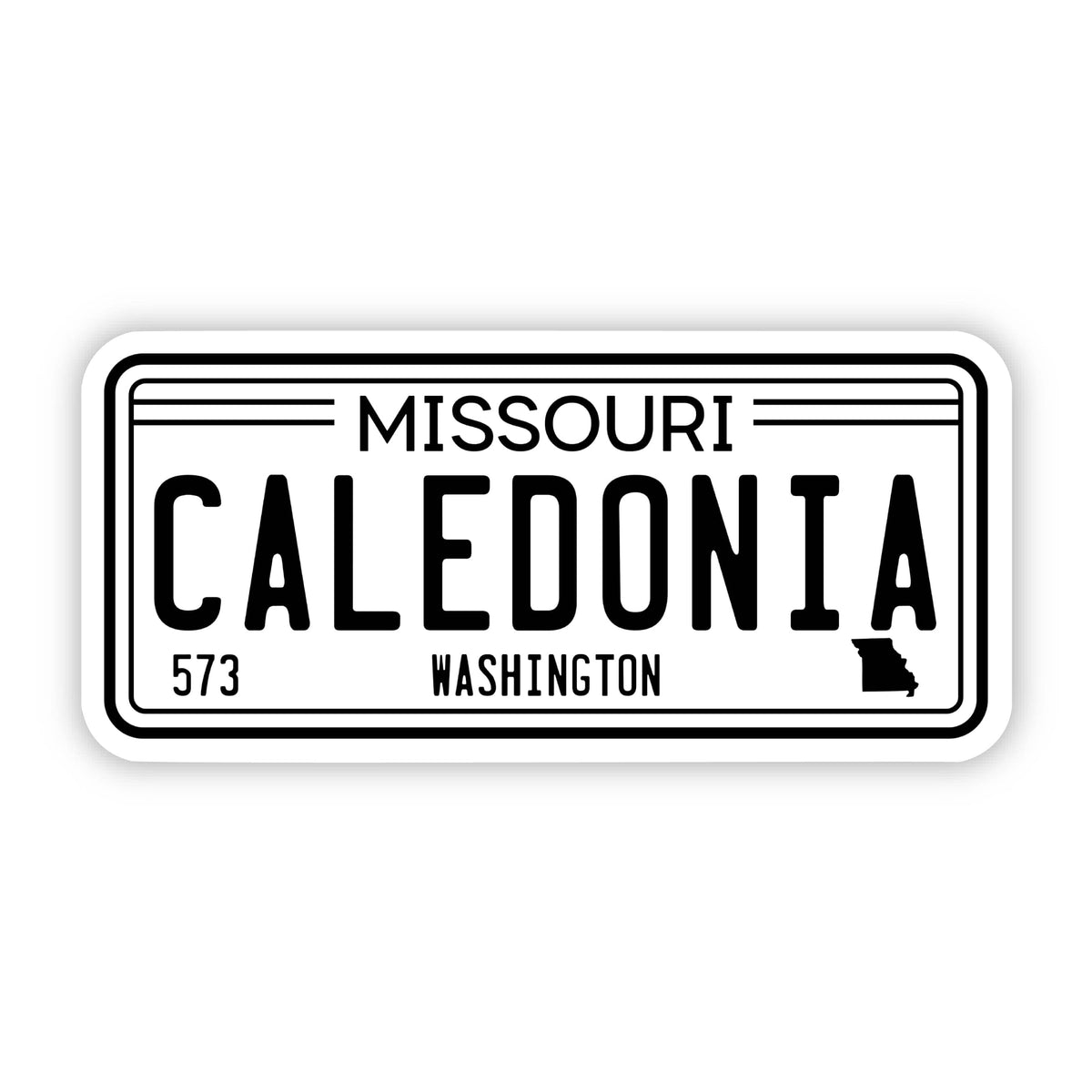 CALEDONIA, Missouri License Plate Sticker – Big Moods