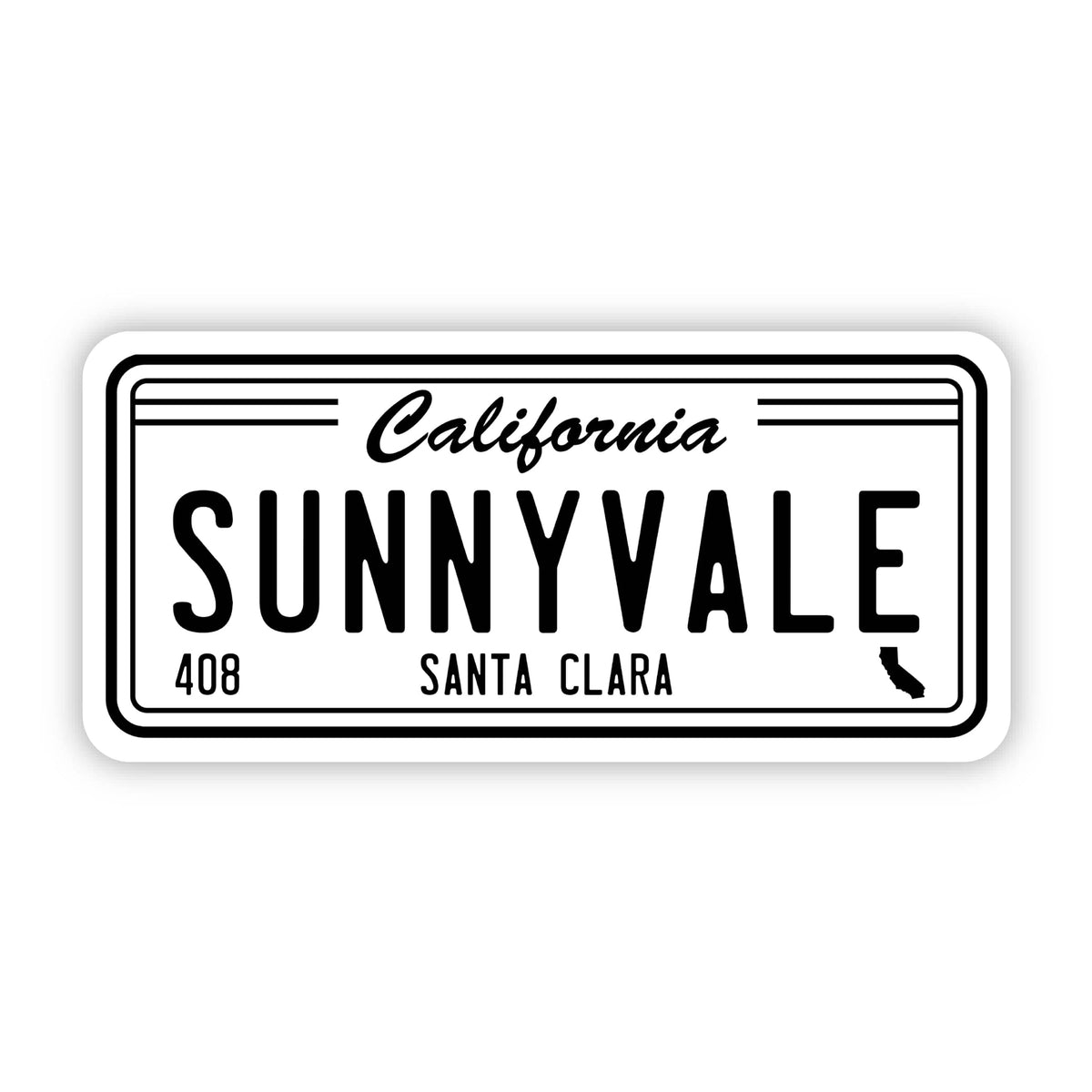 Sunnyvale, California License Plate Sticker – Big Moods