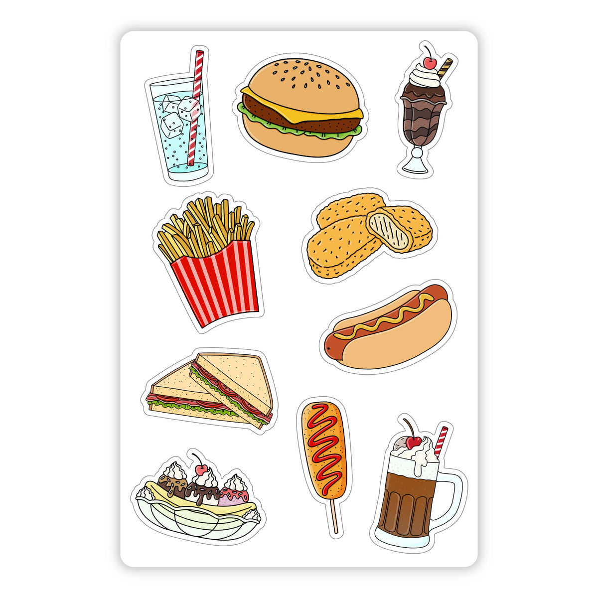 Diner Food Mini Sticker Sheet – Big Moods