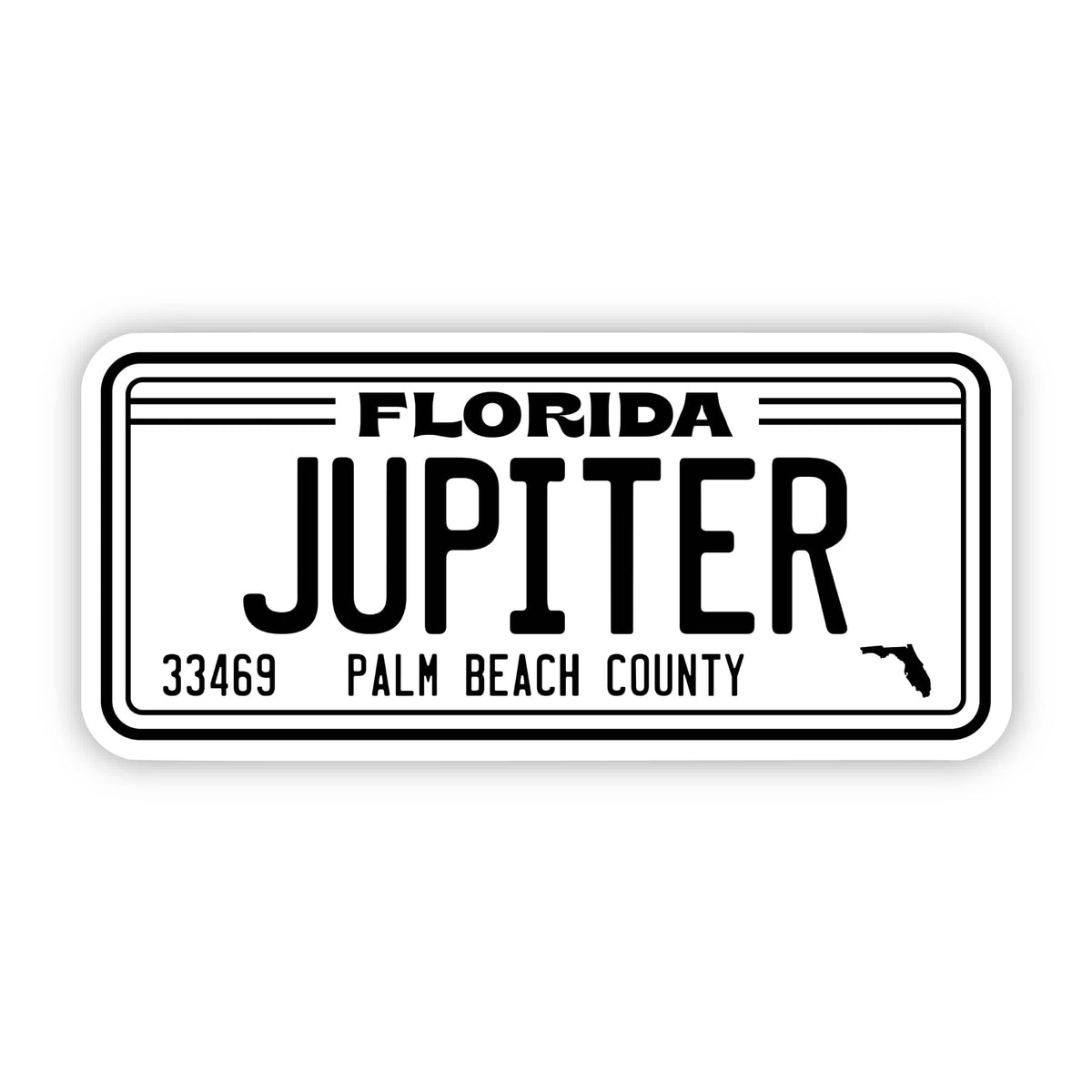 Jupiter, Florida License Plate Sticker – Big Moods