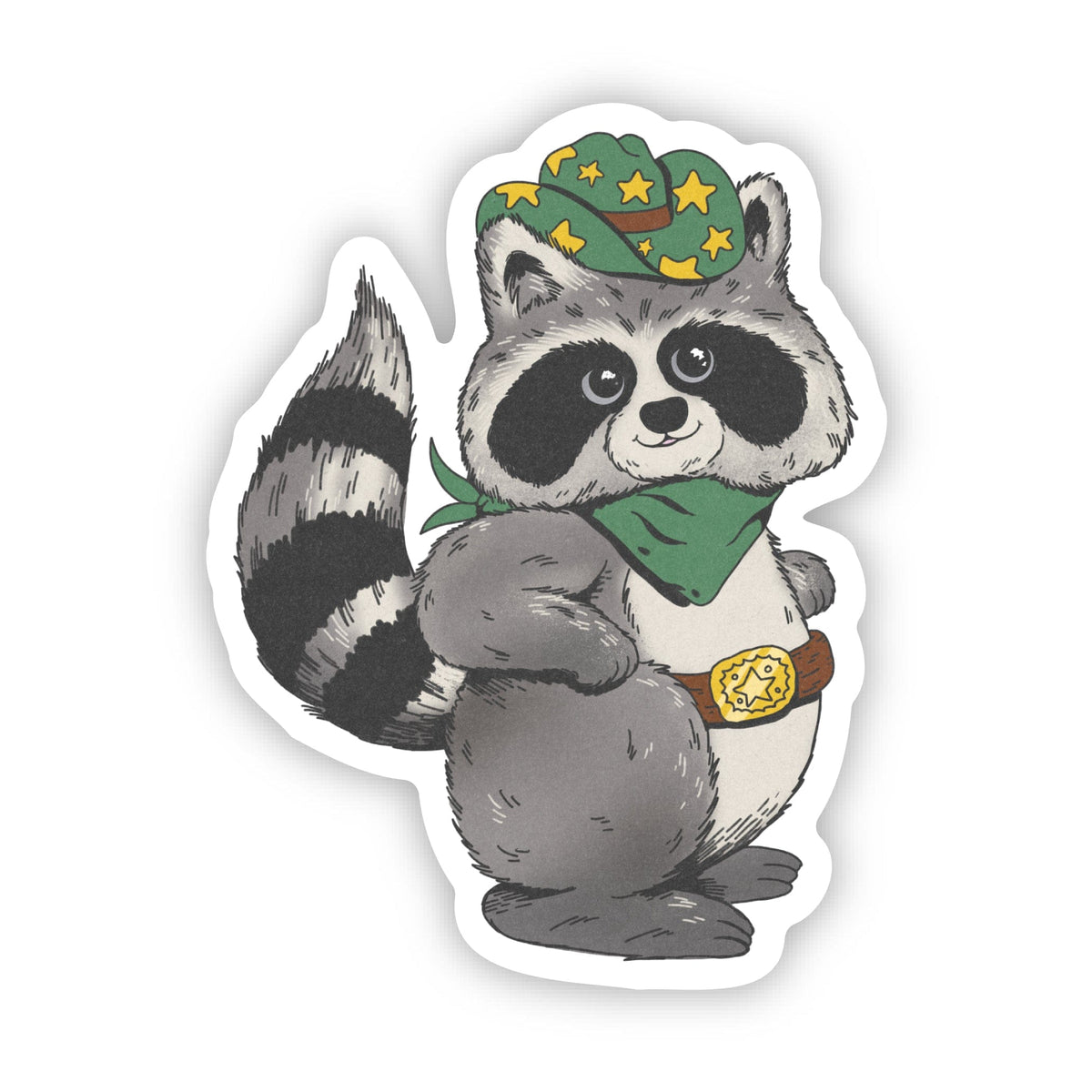 Cowboy Raccoon Sticker – Big Moods