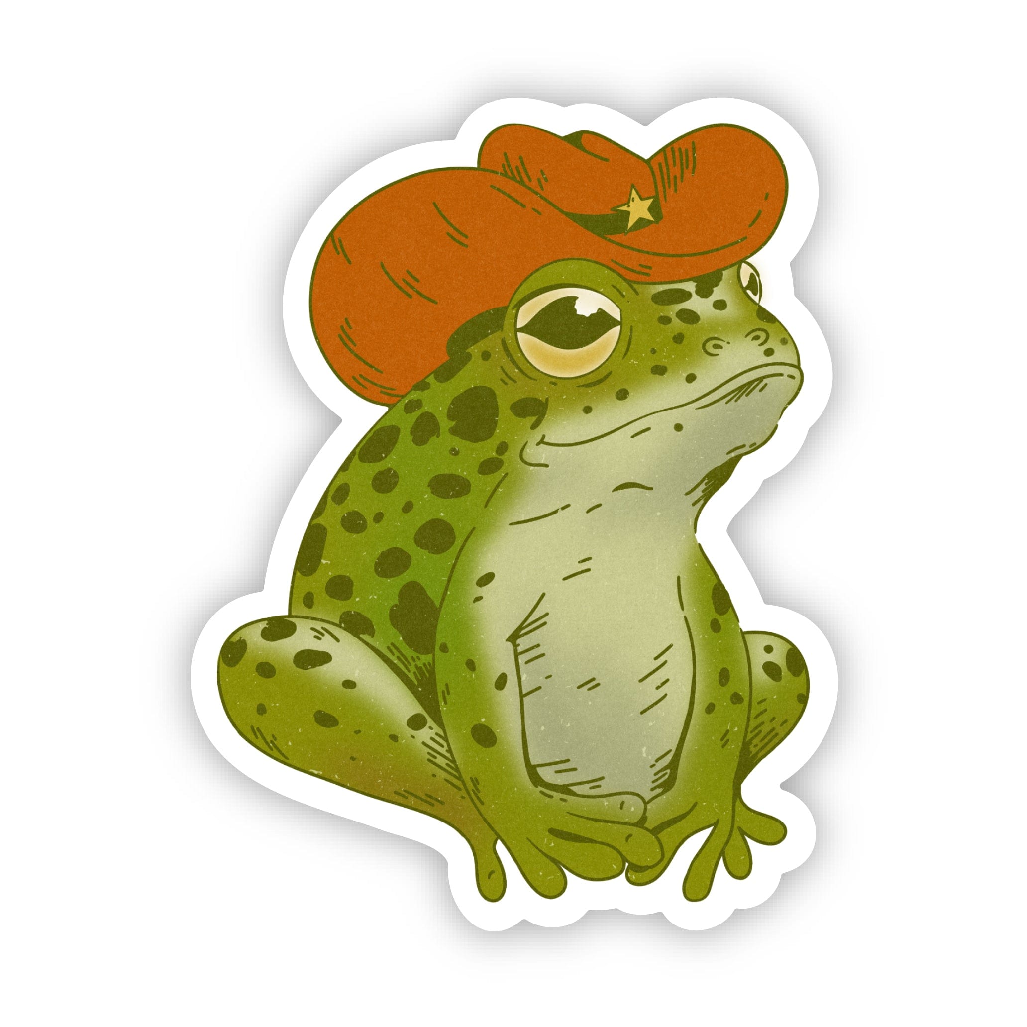 Cowboy Frog Sitting Southern Sticker – Big Moods - Main Image