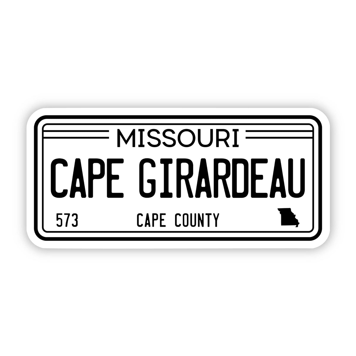 Cape Girardeau, Missouri License Plate Sticker – Big Moods