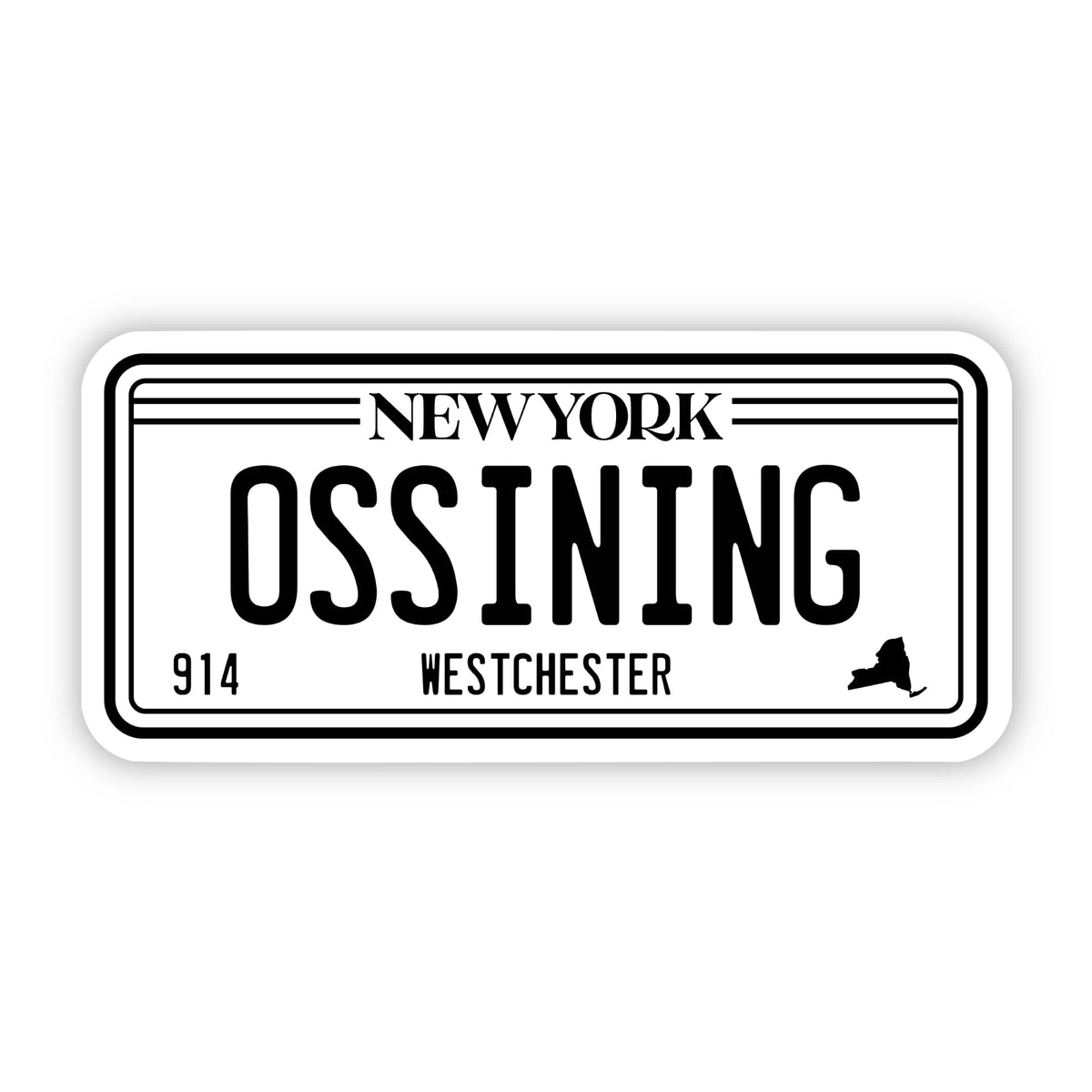 Ossining, New York License Plate Sticker – Big Moods