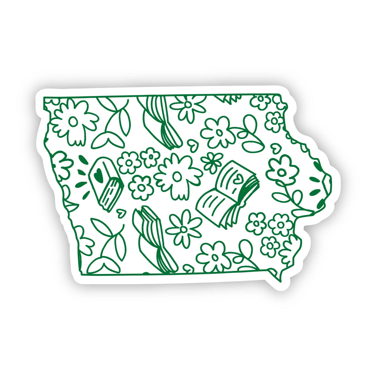 Iowa Bookish Pattern Sticker – Big Moods