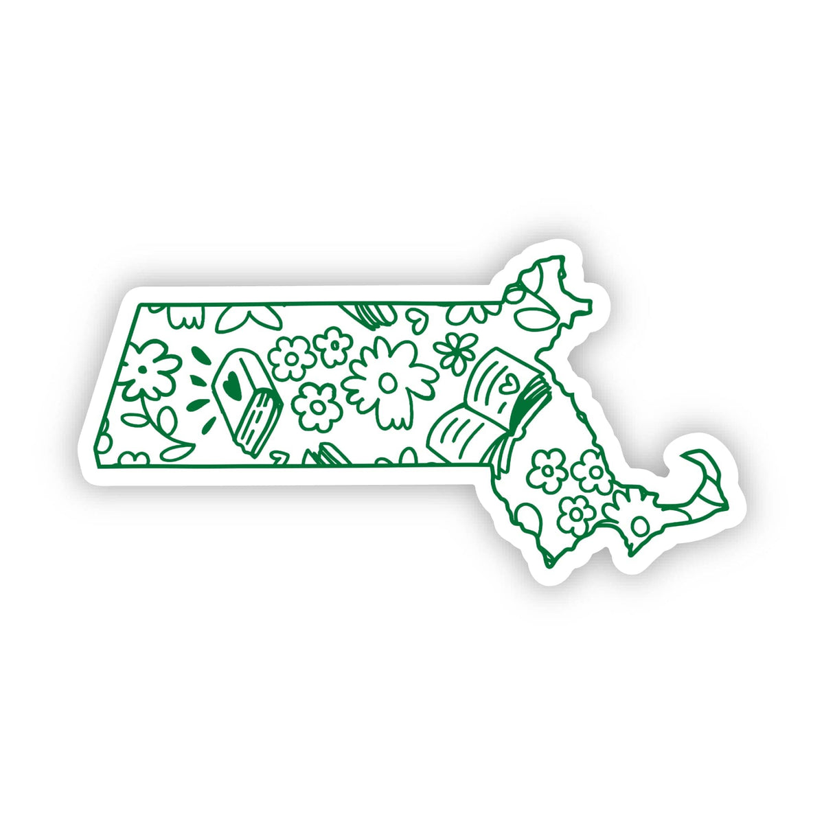 Massachusetts Bookish Pattern Sticker – Big Moods