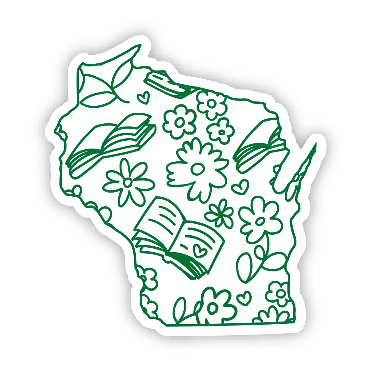 Wisconsin Bookish Pattern Sticker – Big Moods