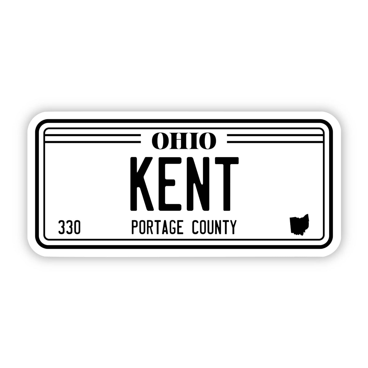 Kent, Ohio License Plate Sticker – Big Moods