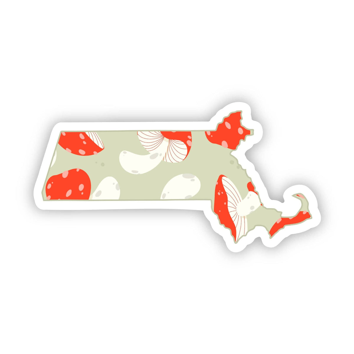 Massachusetts Mushroom Pattern Sticker – Big Moods