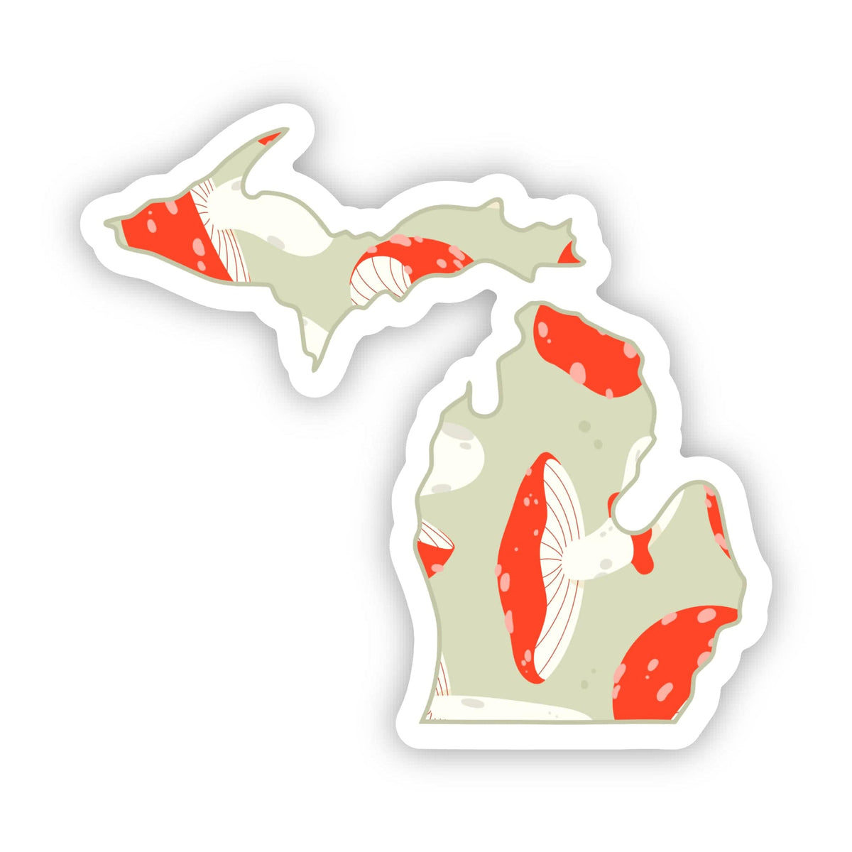 Michigan Mushroom Pattern Sticker – Big Moods