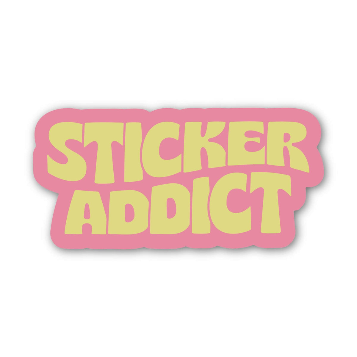 Sticker Addict Groovy Text Pink Sticker – Big Moods