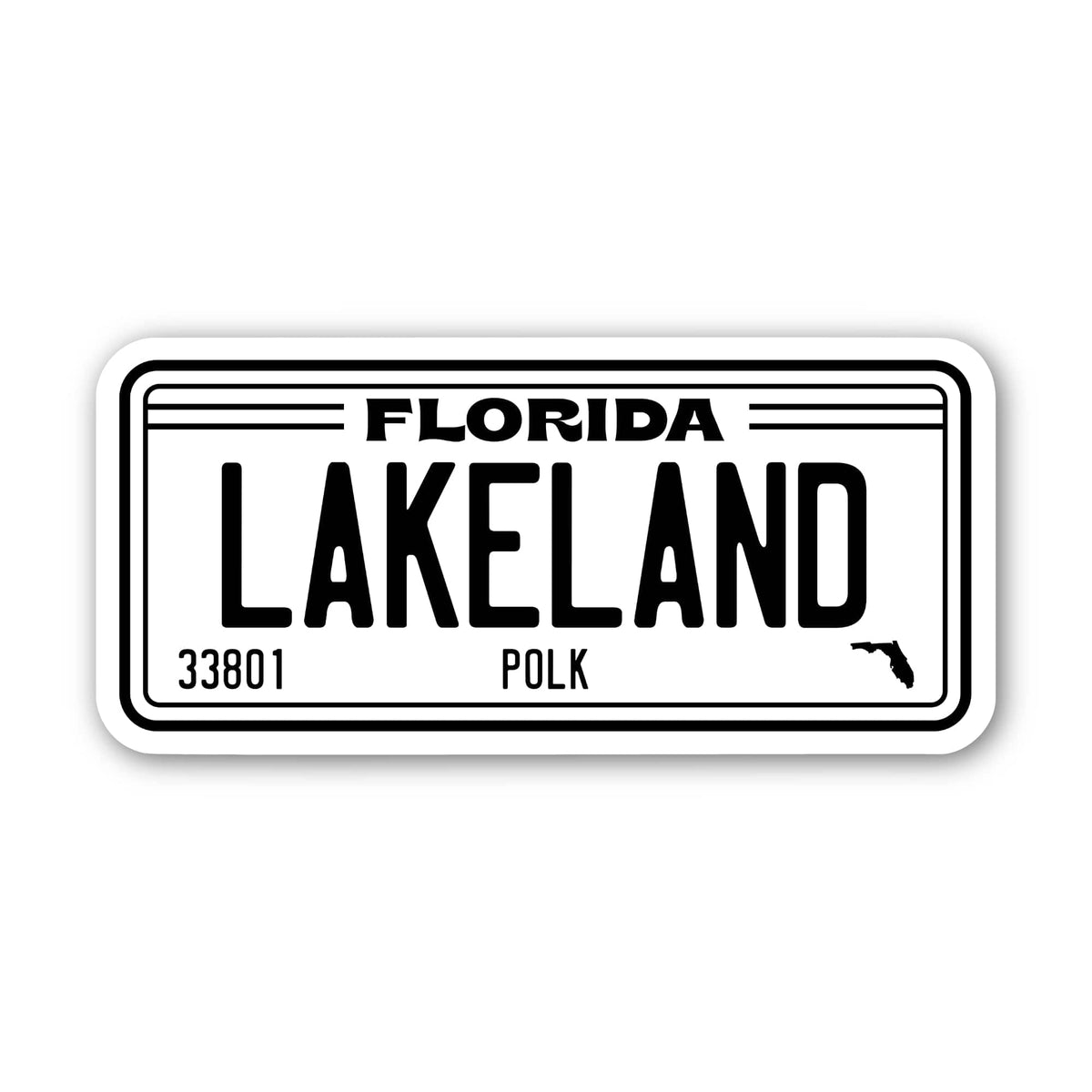 Lakeland, Florida License Plate Sticker – Big Moods