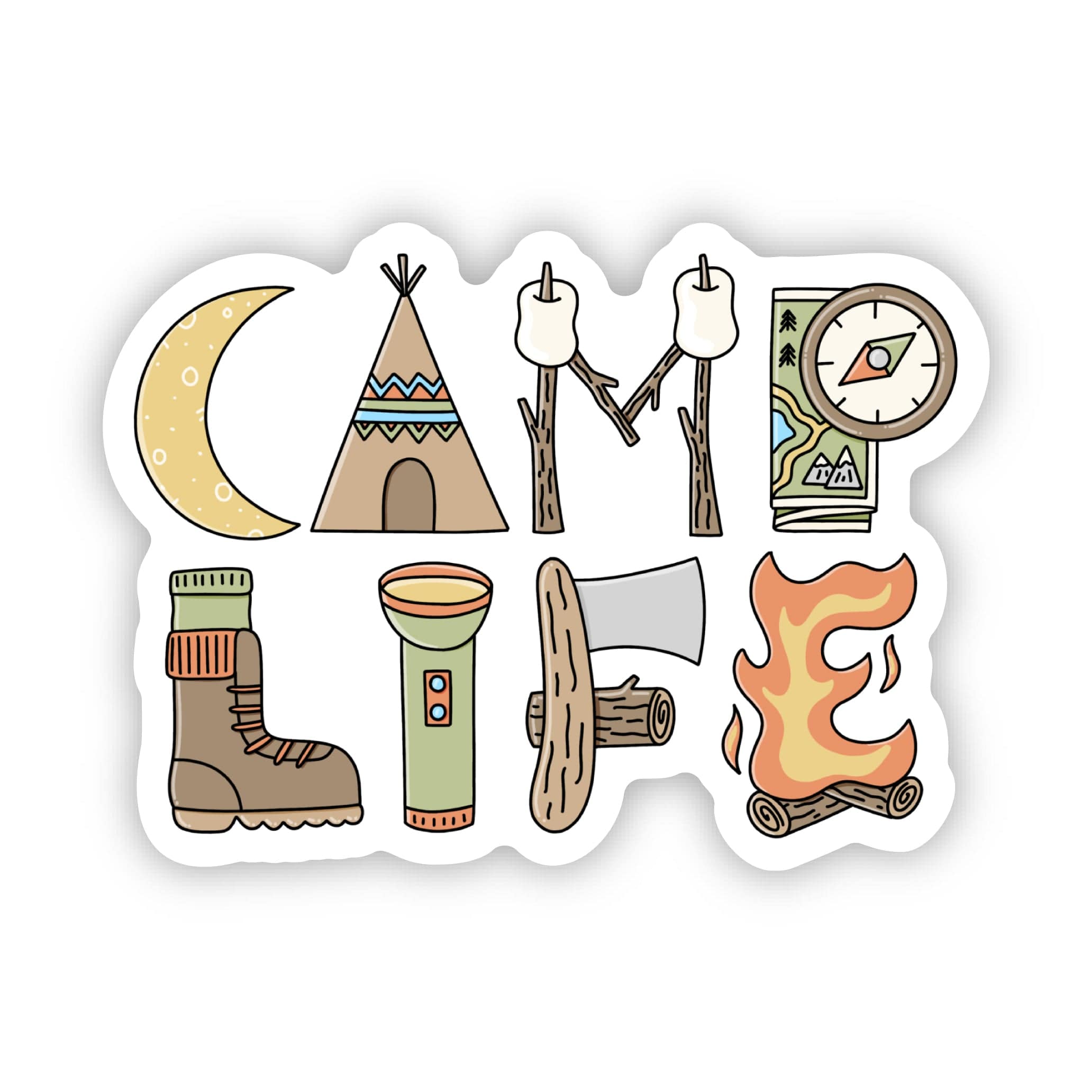 Campko Sticker Camp Life Lettering Sticker – Big Moods