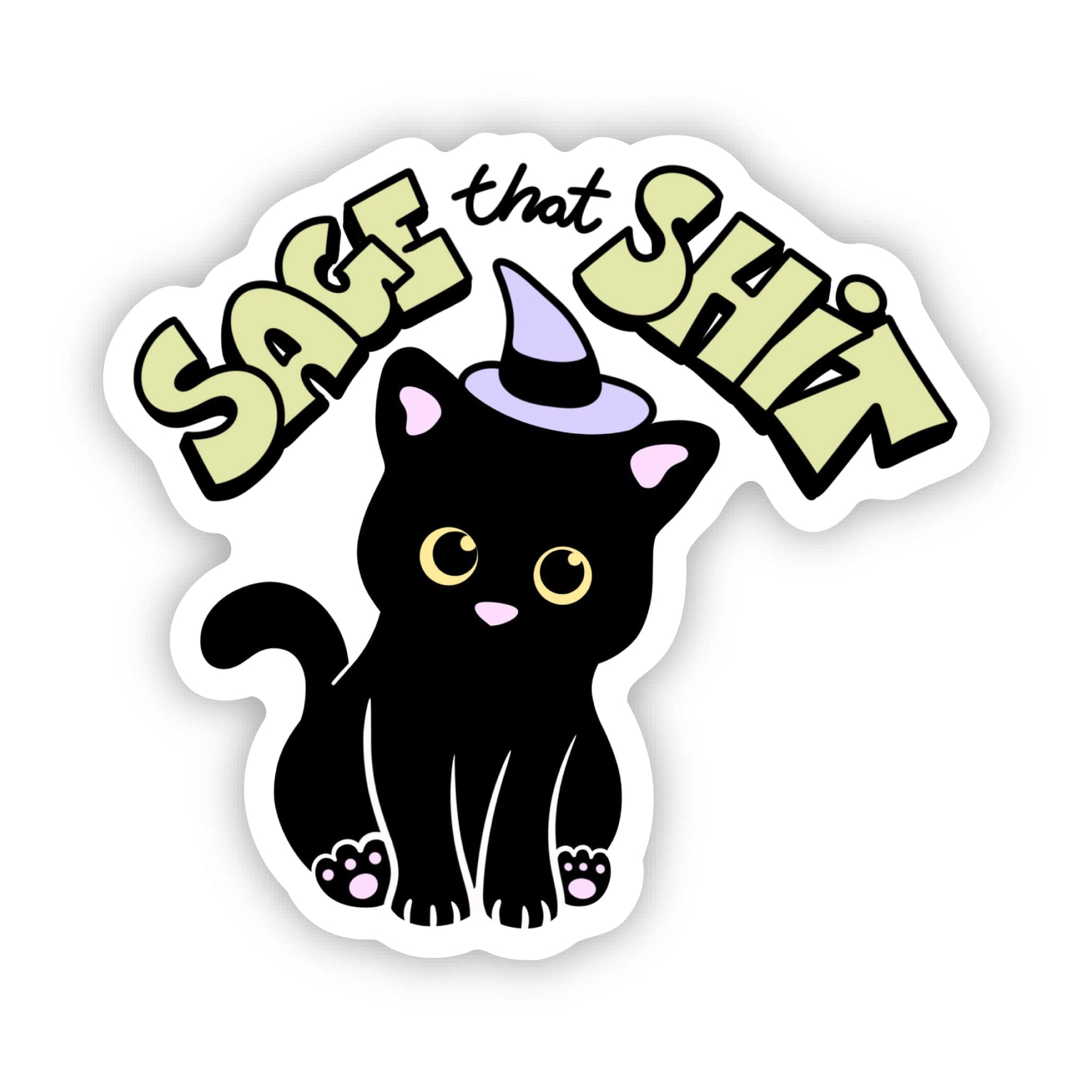 Sage That Shit Black Cat Sticker – Big Moods