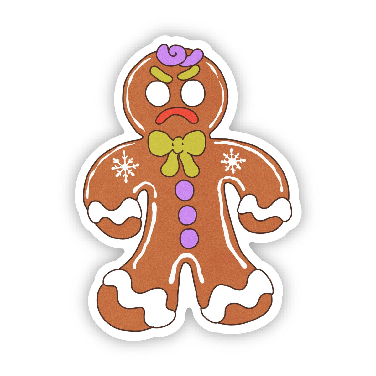 Gingerbread Angey Angry Gingerbread Man Sticker – Big Moods