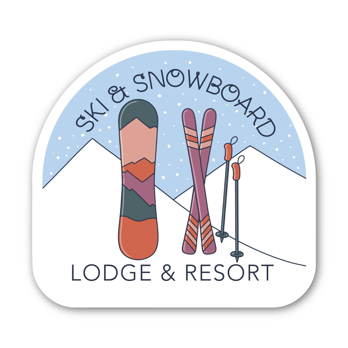 Ski & Snowboard Lodge & Resort Color Sticker – Big Moods