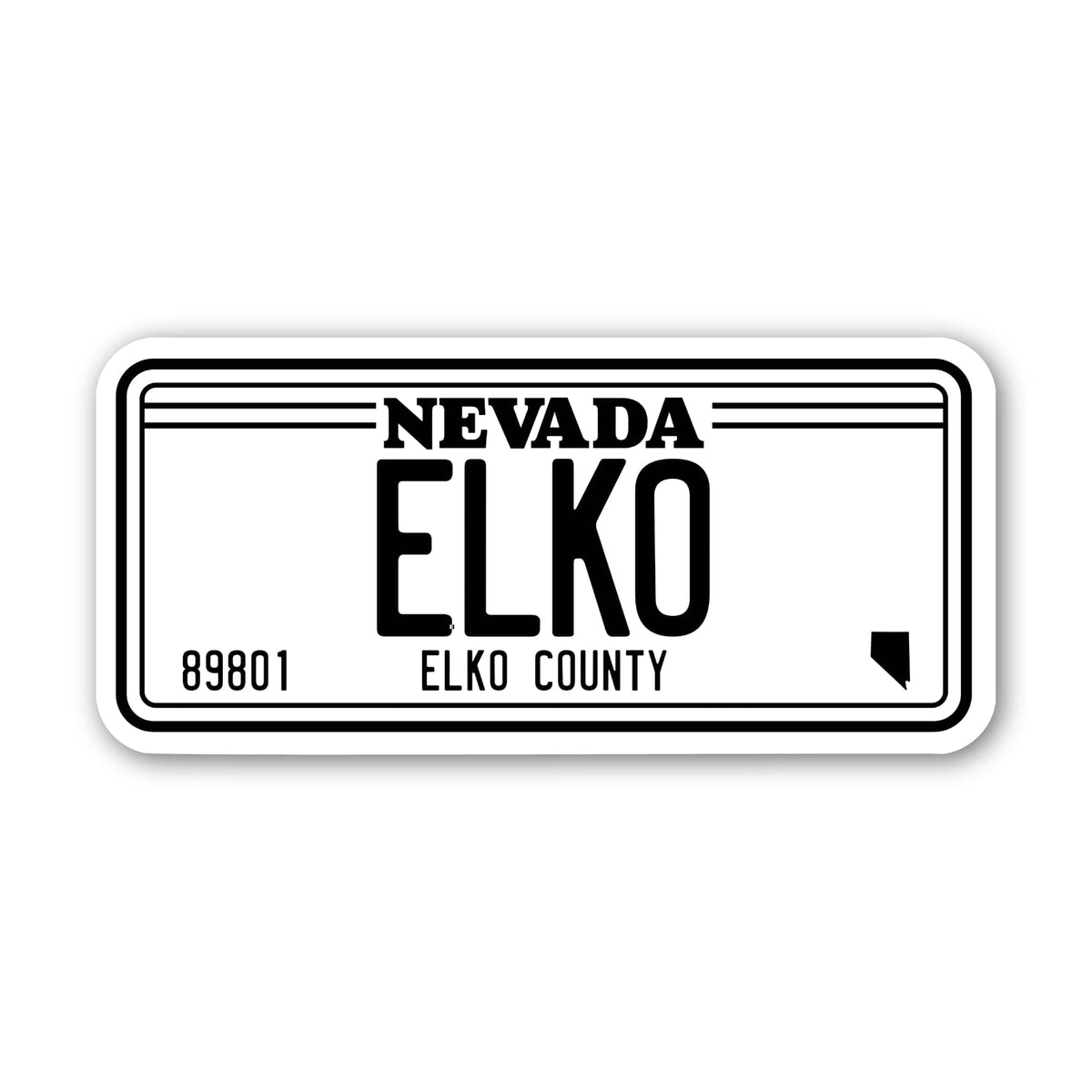 Elko, Nevada License Plate Sticker – Big Moods