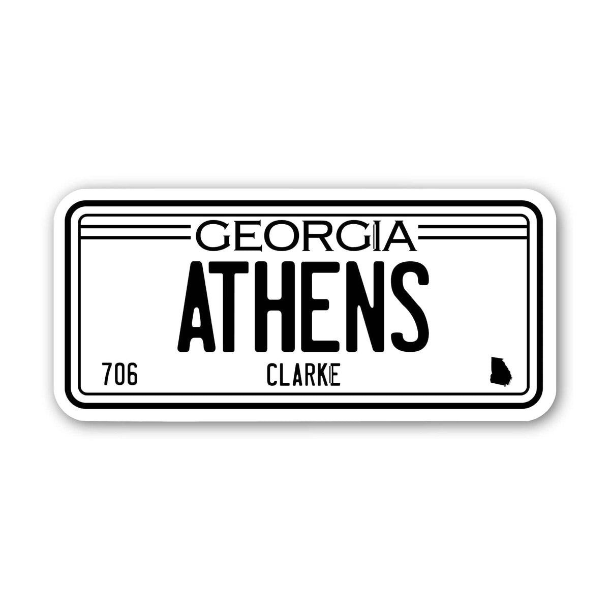 Athens, Georgia License Plate Sticker – Big Moods