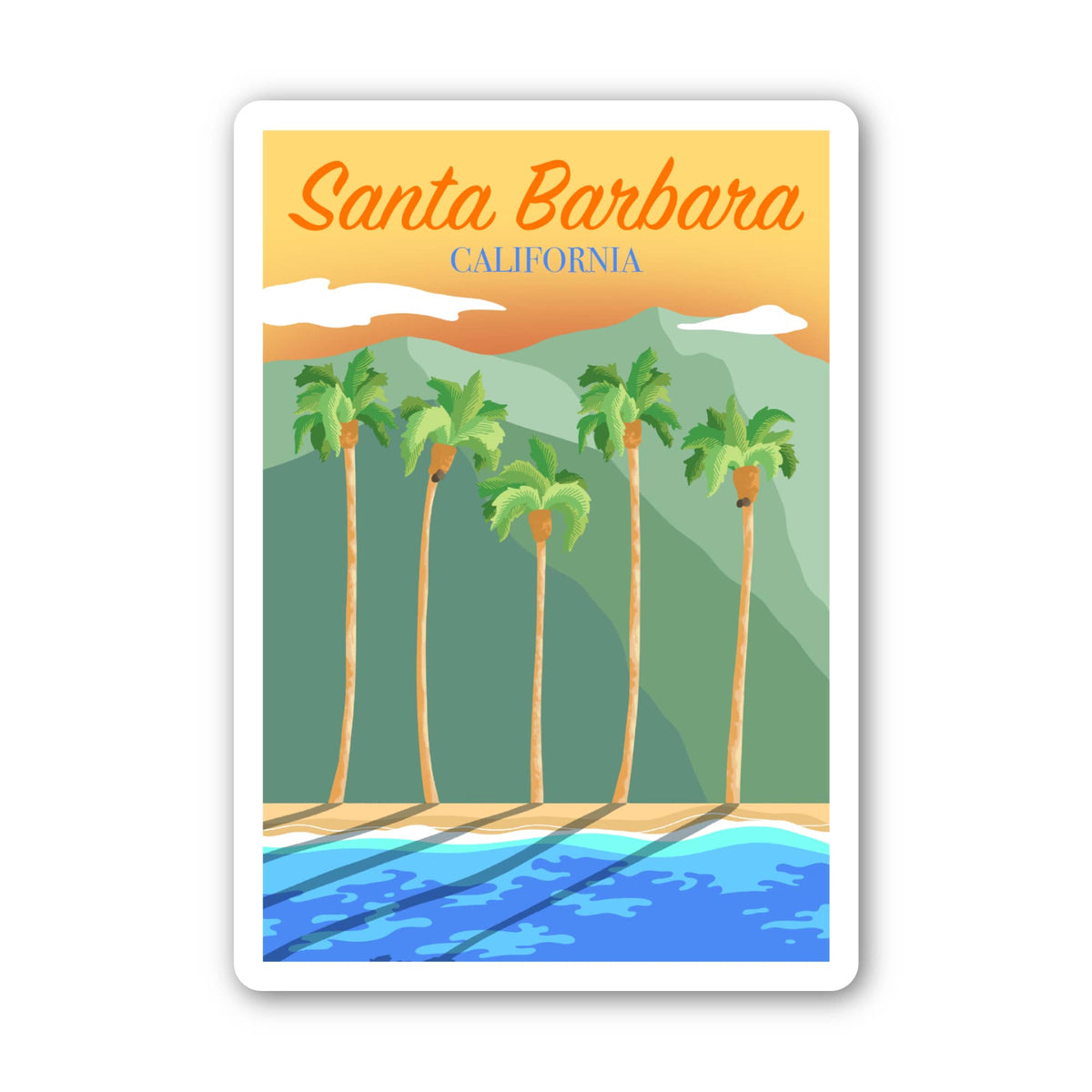 Santa Barbara California Vacation Poster Sticker – Big Moods