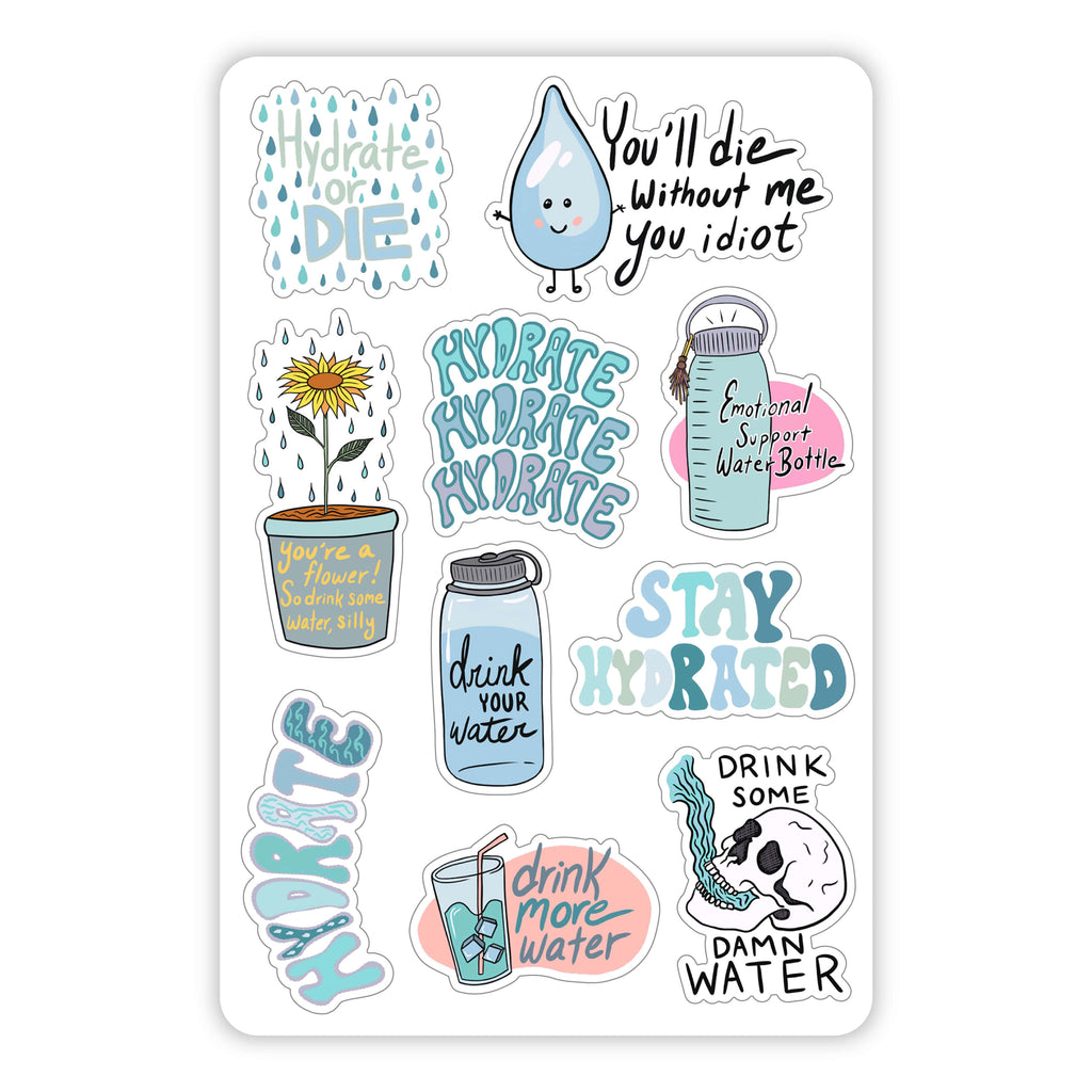 Aesthetic Stickers Mini Sticker Sheet SMALL miniature 1 x 1 Water Bo –  Big Moods