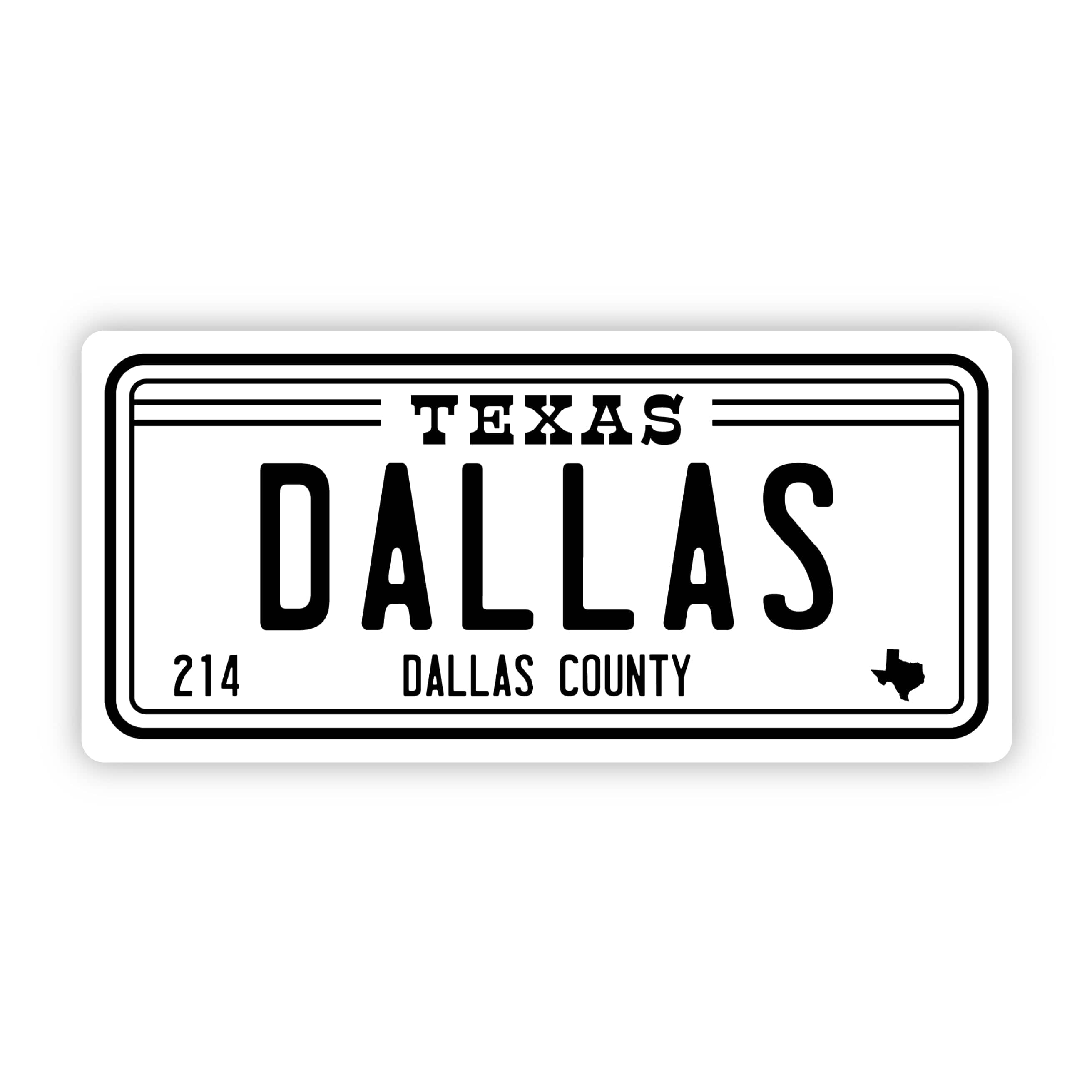 Dallas Texas 214 License Plate Sticker – Big Moods