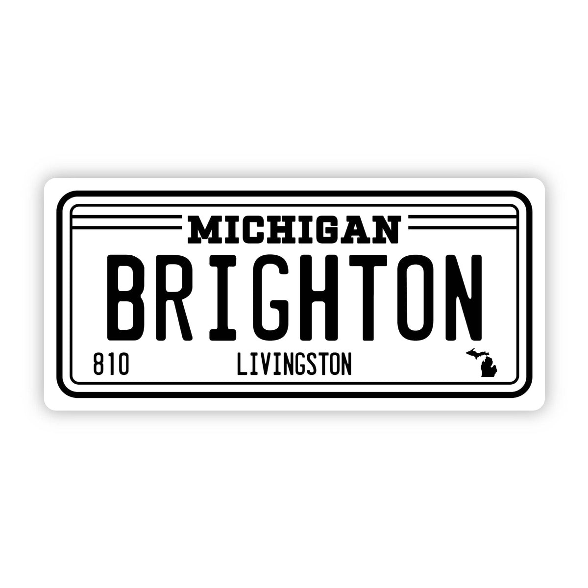 Brighton Michigan 810 License Plate Sticker – Big Moods