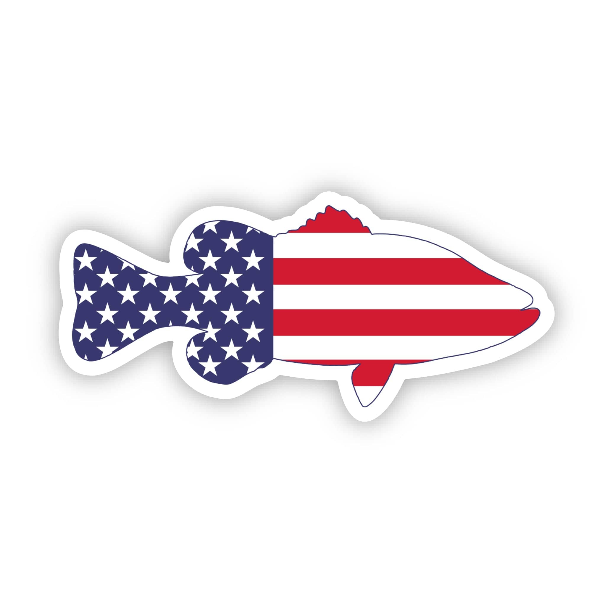 Flag Fish Sticker Fish Sticker - American Flag – Big Moods