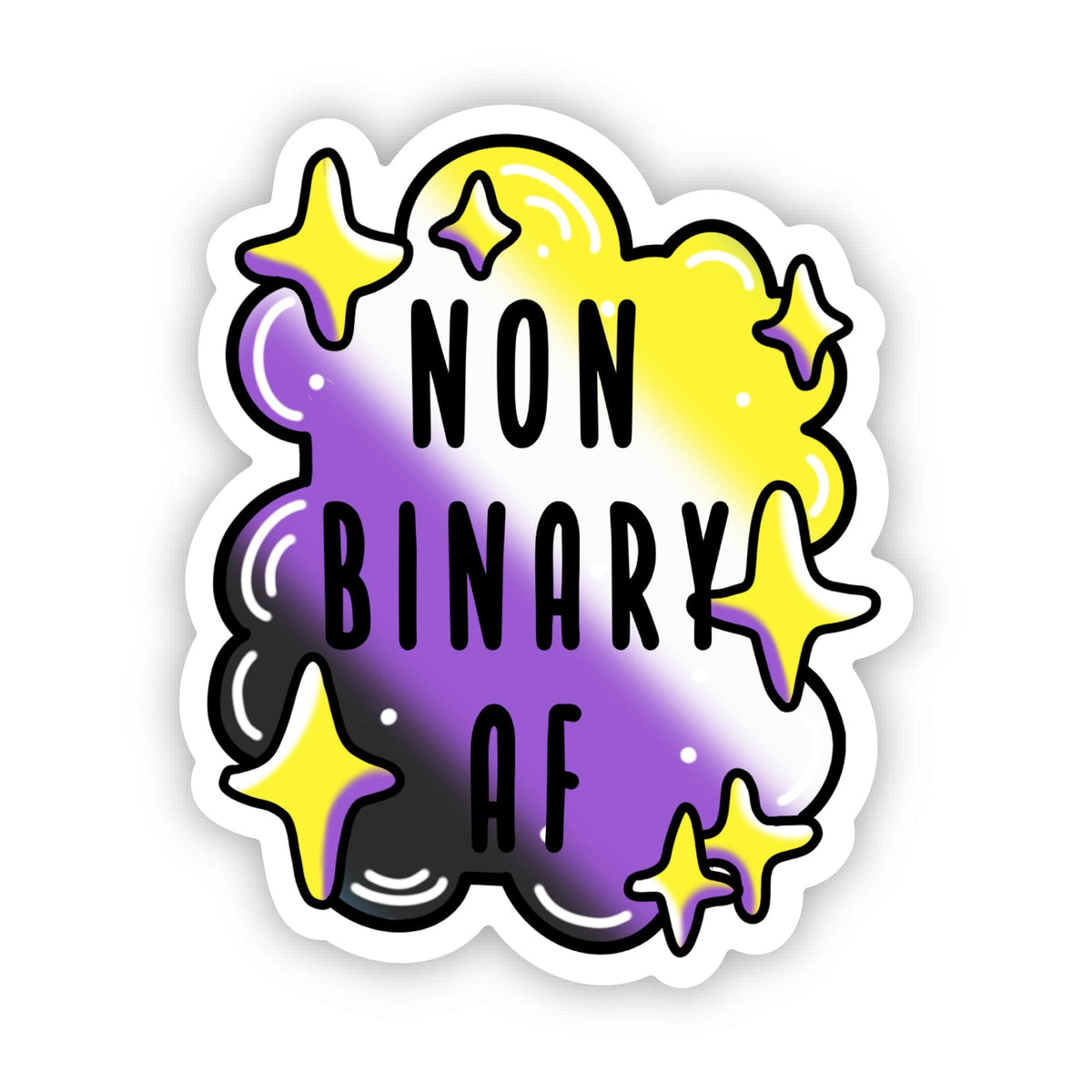 Non-Binary AF Pride Sticker – Big Moods