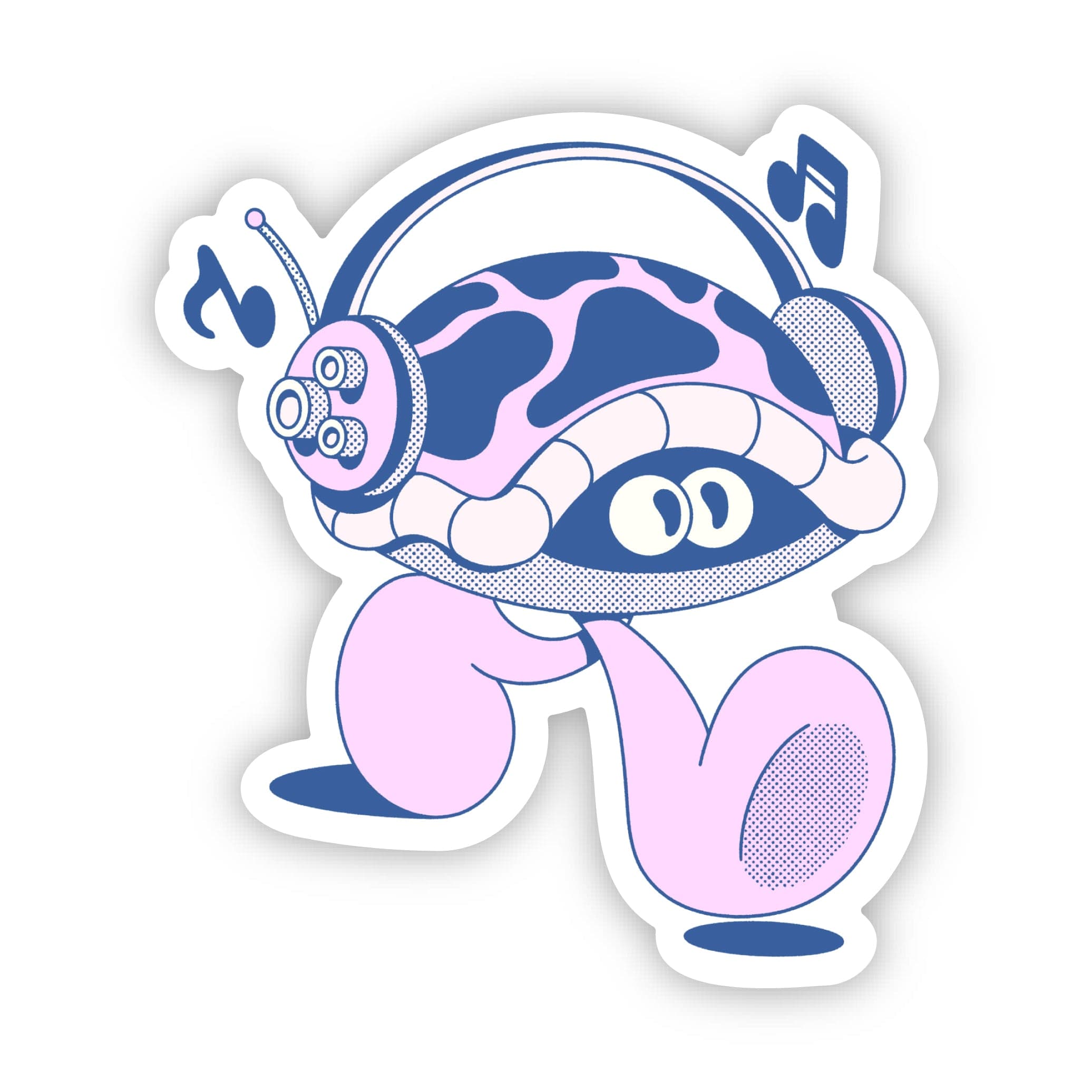 Turtle Music Note Turtle Listening To Music Sticker – Big Moods