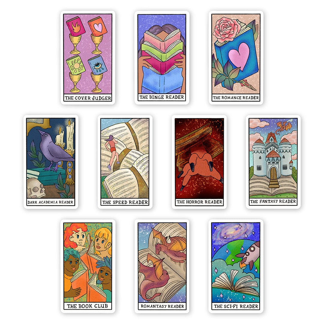 Bookish Reading Tarot Card Stickers 10 Pack – Big Moods