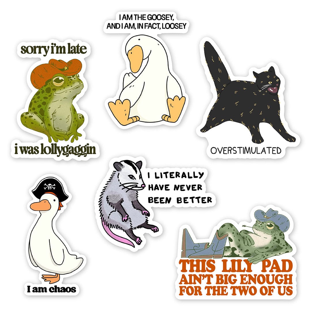 Relatible Sticker Funny Relatable Animal Stickers 6 Pack – Big Moods