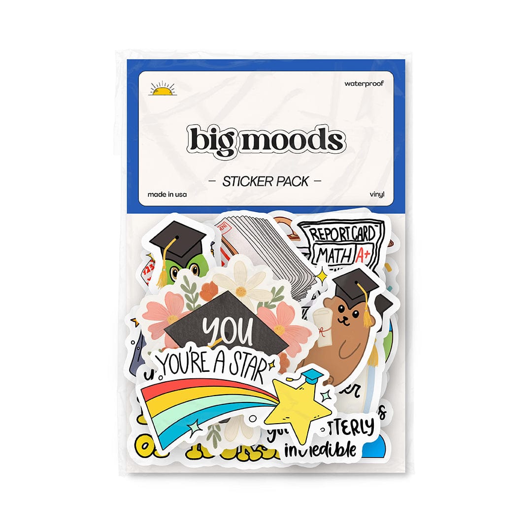Graduation Card Sticker Illustrated Graduation Stickers 13 Pack – Big Moods