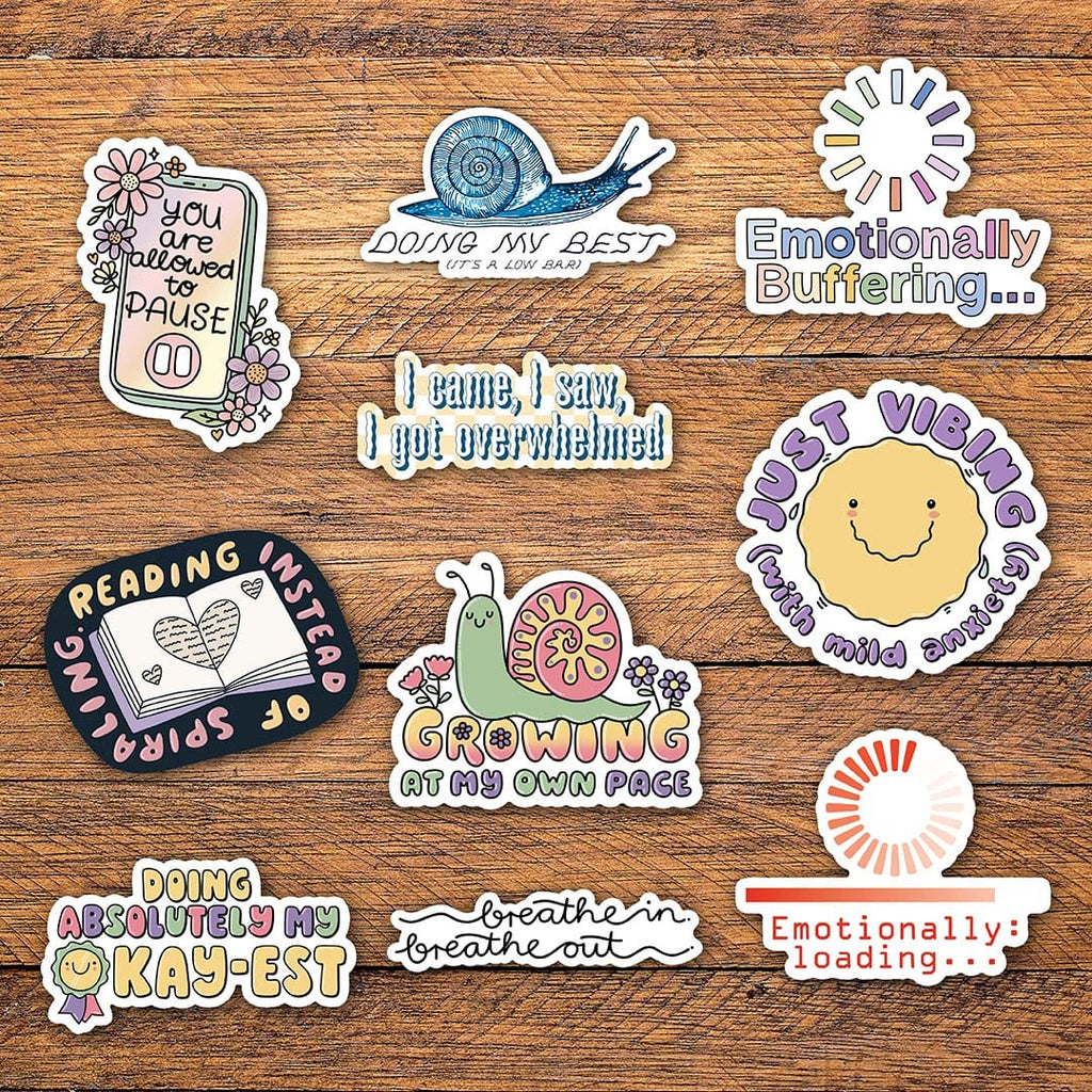 Mental Health Cute Stickers 10 Pack – Big Moods